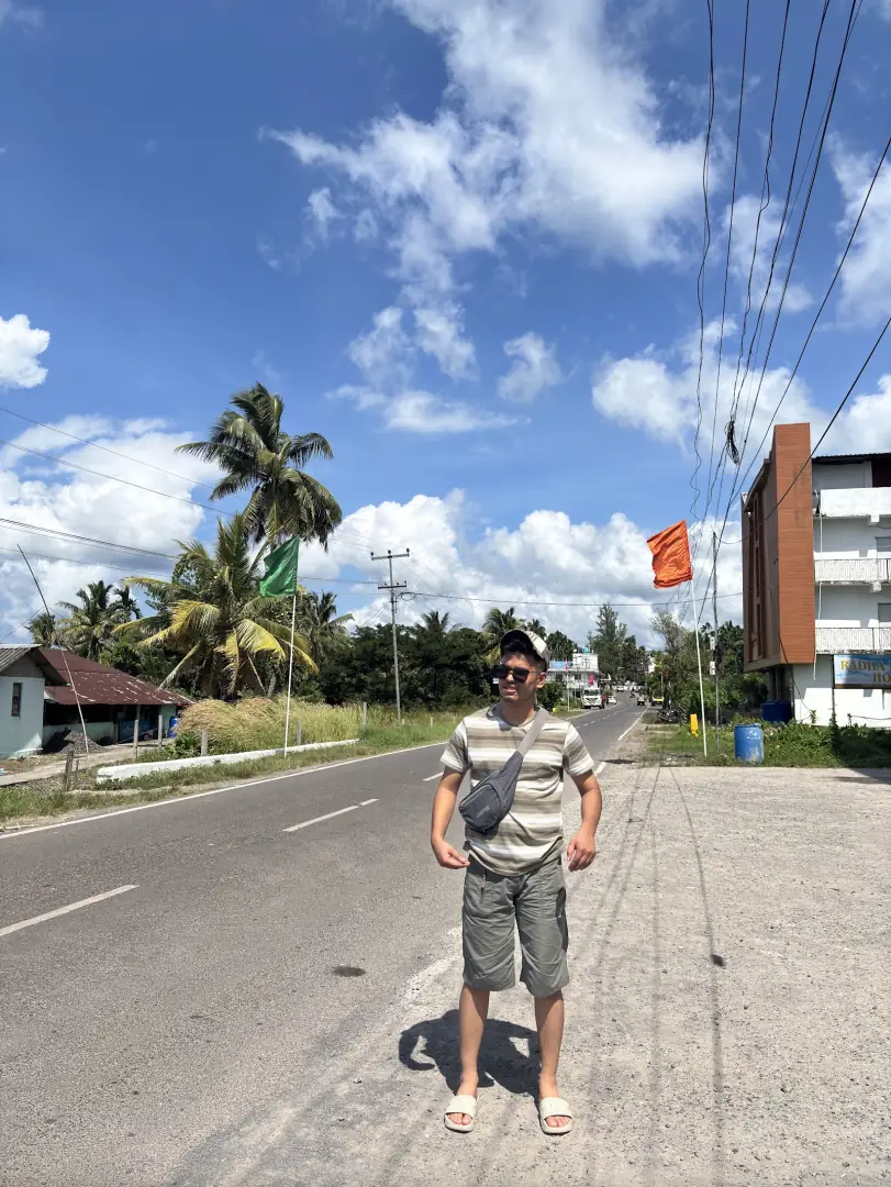 The road across the island