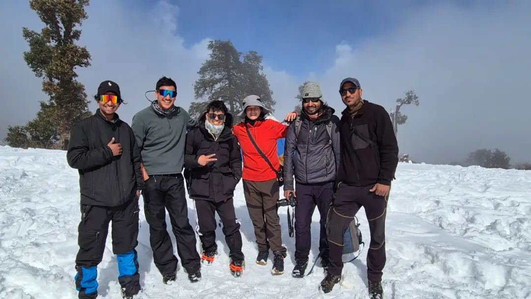 Group photo on the way down