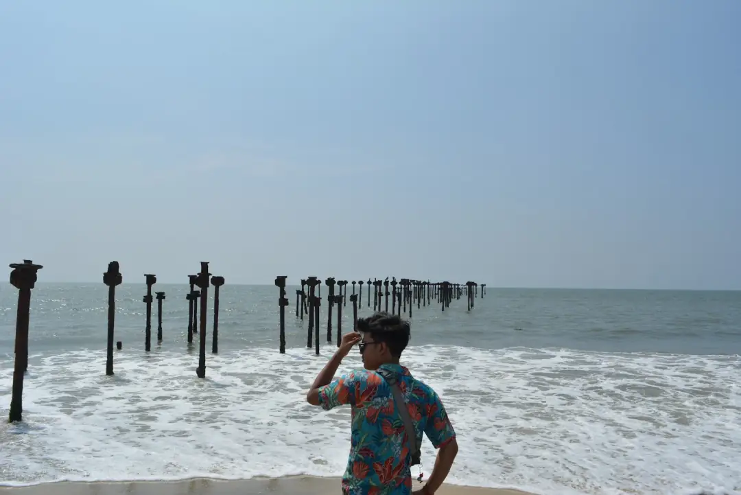 What is left of the pier